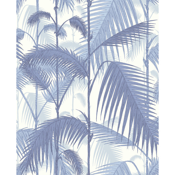 Samples and Purchasing available for Palm Jungle - Blues/ White White By Cole & Son | Cole & Son Contemporary Restyled |Botanical & Floral  Wallcovering  at Designer Wallcoverings and Fabrics