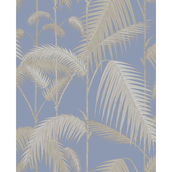 Samples and Purchasing available for Palm Jungle - Straw & Blue Yellow By Cole & Son | Cole & Son Contemporary Restyled |Botanical & Floral  Wallcovering  at Designer Wallcoverings and Fabrics