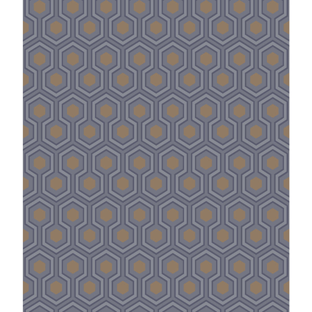 Samples and Purchasing available for Hicks Hexagon - Dk Gry/Bronz Purple By Cole & Son | Cole & Son Contemporary Restyled |Modern Geometric Wallcovering Print at Designer Wallcoverings and Fabrics