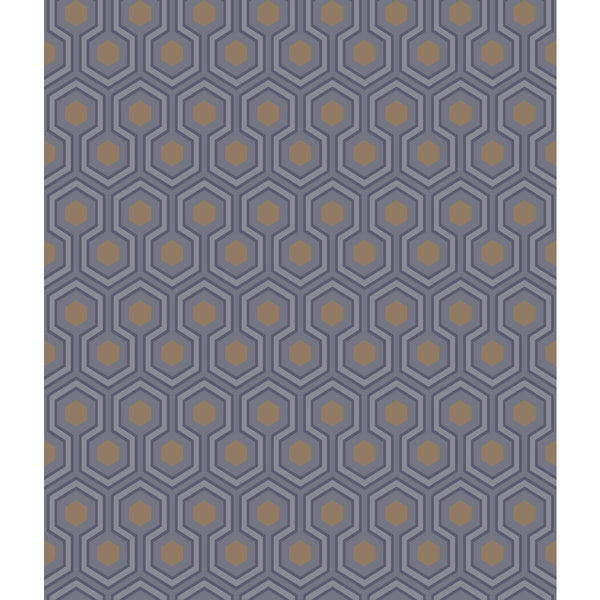 Samples and Purchasing available for Hicks Hexagon - Dk Gry/Bronz Purple By Cole & Son | Cole & Son Contemporary Restyled |Modern Geometric Wallcovering Print at Designer Wallcoverings and Fabrics