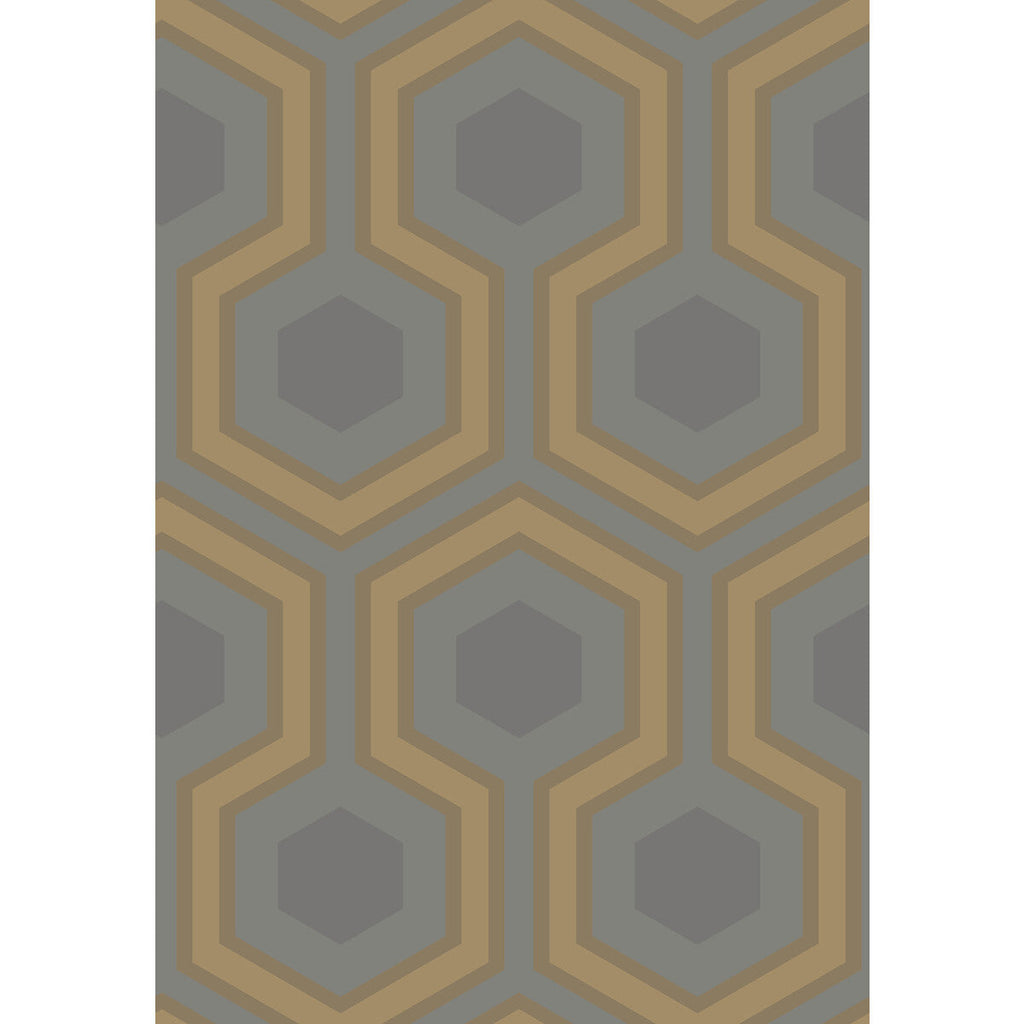 Samples and Purchasing available for Hicks Grand - Slate/Bron Brown By Cole & Son | Cole & Son Contemporary Restyled |Modern Geometric Wallcovering Print at Designer Wallcoverings and Fabrics