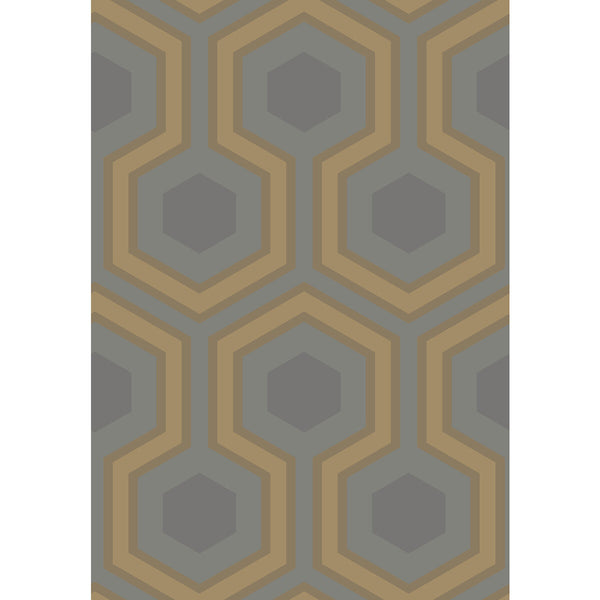 Samples and Purchasing available for Hicks Grand - Slate/Bron Brown By Cole & Son | Cole & Son Contemporary Restyled |Modern Geometric Wallcovering Print at Designer Wallcoverings and Fabrics