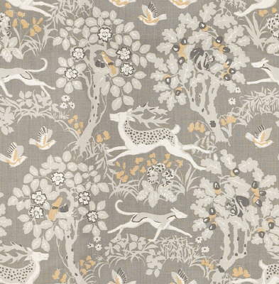 Samples and Purchasing available for Mille Fleur - Silver Grey By Lee Jofa | Eric Cohler Lodge |Animal/Insects Flora & Fauna Multipurpose Print at Designer Wallcoverings and Fabrics