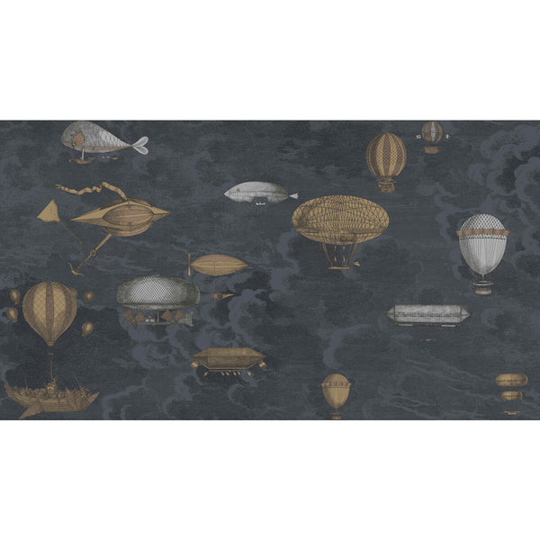 Samples and Purchasing available for Macchine Volanti - Midnight Multi By Cole & Son | Cole & Son Fornasetti |  Wallcovering Print at Designer Wallcoverings and Fabrics