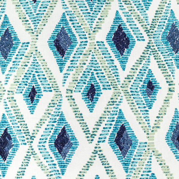 Samples and Purchasing available for Antiparos - Splash Blue By Kravet Design | Nadia Watts Gem Collection |Modern Geometric Multipurpose Embroidery at Designer Wallcoverings and Fabrics