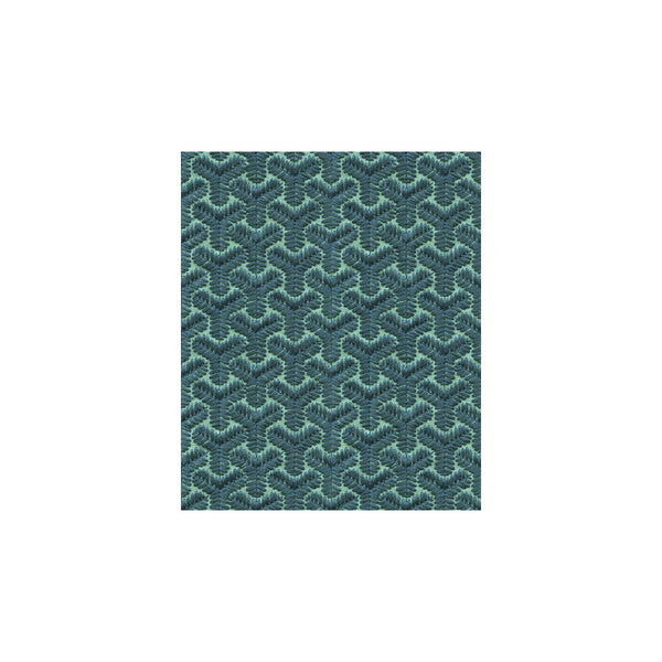 Samples and Purchasing available for Chengtudoor Emb - Blue/Aqua Blue By G P & J Baker | David Hicks 3 By Ashley Hicks |Geometric  Multipurpose Embroidery at Designer Wallcoverings and Fabrics