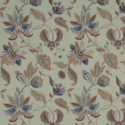 Samples and Purchasing available for Durbar - Aqua Blue By G P & J Baker | Caspian |  Multipurpose Embroidery at Designer Wallcoverings and Fabrics