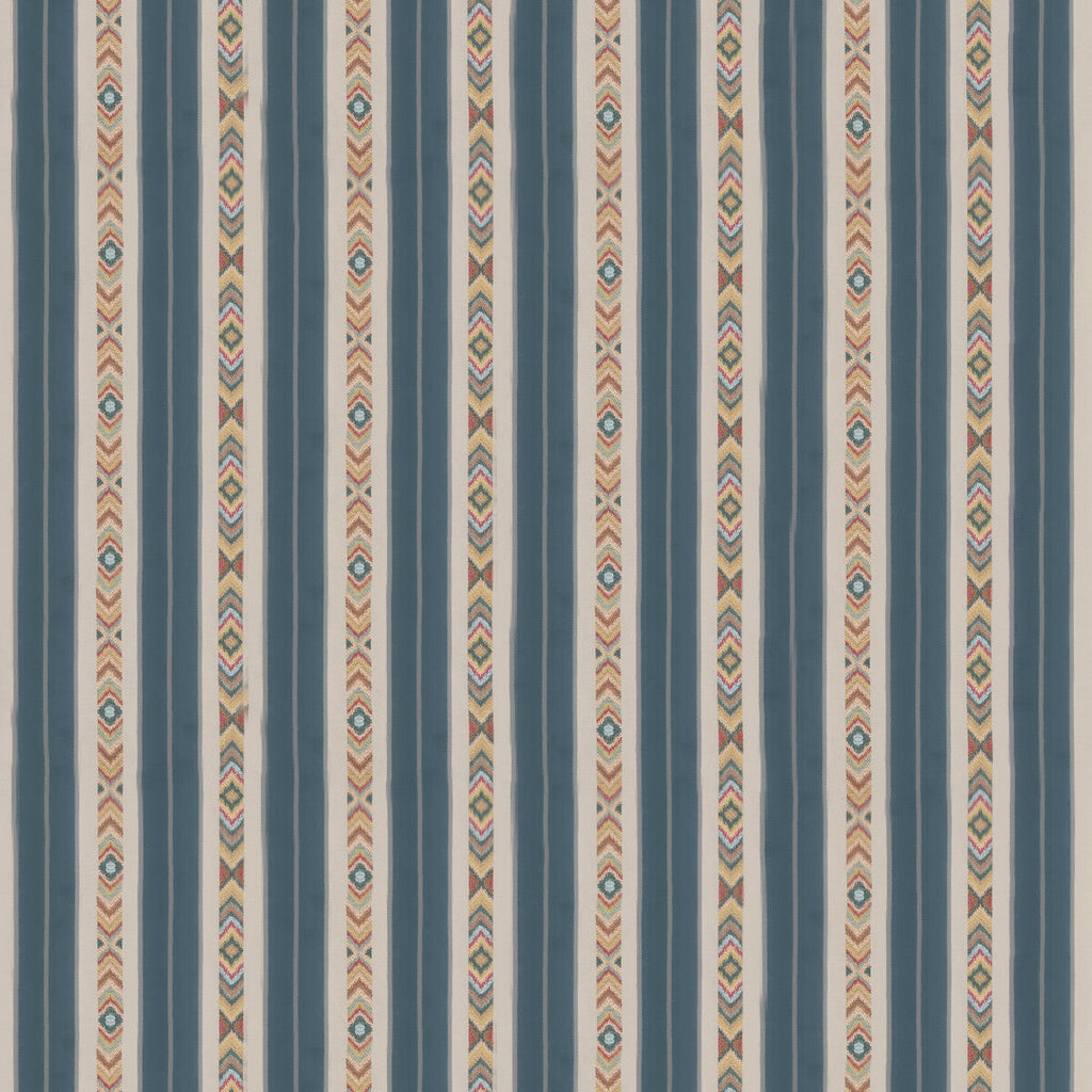 Samples and Purchasing available for Ashlar Stripe - Blue Blue By G P & J Baker | Burford |  Drapery Embroidery at Designer Wallcoverings and Fabrics