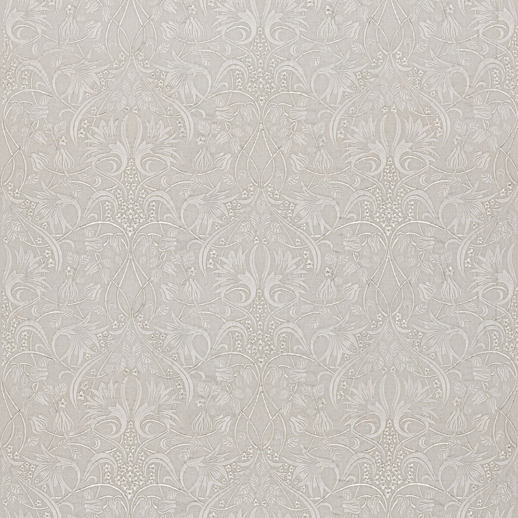 Samples and Purchasing available for Fritillerie Embroidery - Ivory White By G P & J Baker | Original Brantwood Fabric |Botanical & Floral  Drapery Embroidery at Designer Wallcoverings and Fabrics