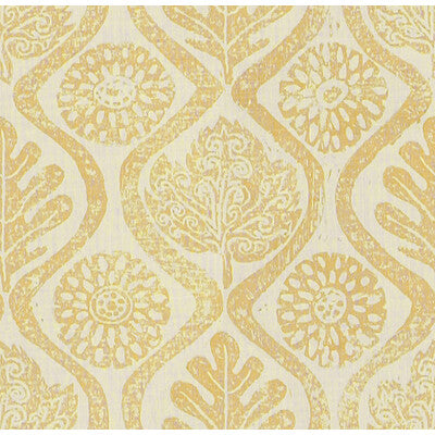 Samples and Purchasing available for Oakleaves - Yellow White By Lee Jofa | Blithfield |Medallion / Suzani / Persian Global Multipurpose Print at Designer Wallcoverings and Fabrics