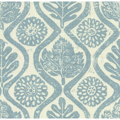 Samples and Purchasing available for Oakleaves - Blue White By Lee Jofa | Blithfield |Medallion / Suzani / Persian Global Multipurpose Print at Designer Wallcoverings and Fabrics