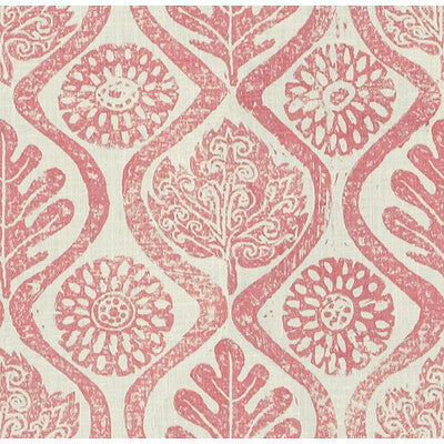 Samples and Purchasing available for Oakleaves - Pink White By Lee Jofa | Blithfield |Medallion / Suzani / Persian Global Multipurpose Print at Designer Wallcoverings and Fabrics