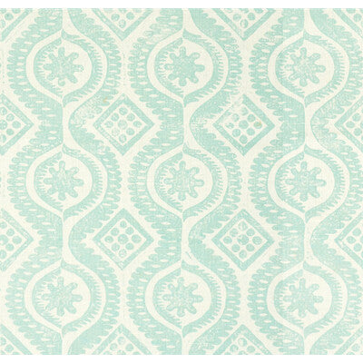 Samples and Purchasing available for Damask - Aqua White By Lee Jofa | Blithfield | Medallion / Suzani / Persian Multipurpose Print at Designer Wallcoverings and Fabrics