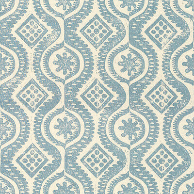 Samples and Purchasing available for Damask - Blue White By Lee Jofa | Blithfield | Medallion / Suzani / Persian Multipurpose Print at Designer Wallcoverings and Fabrics