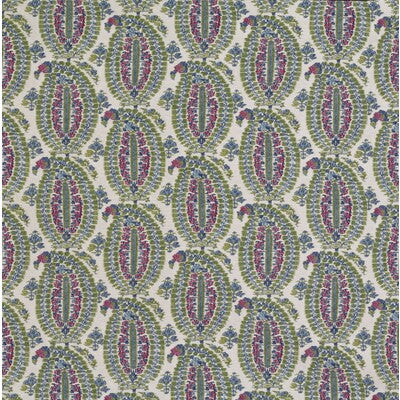 Samples and Purchasing available for Anoushka - Pink/Blue Multi By Lee Jofa | Blithfield | Paisley Multipurpose Print at Designer Wallcoverings and Fabrics