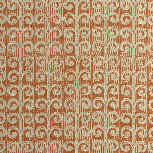 Samples and Purchasing available for Fern - Tangerine Orange By Lee Jofa | Blithfield |Modern Lattice/Scrollwork Multipurpose Print at Designer Wallcoverings and Fabrics