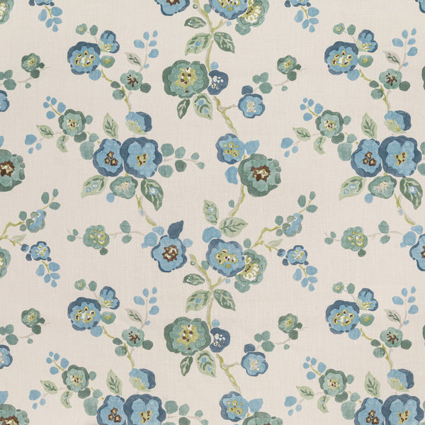 Samples and Purchasing available for Hana - Blue Green Blue By Lee Jofa | Blithfield Eden | Botanical & Floral Multipurpose Linen at Designer Wallcoverings and Fabrics