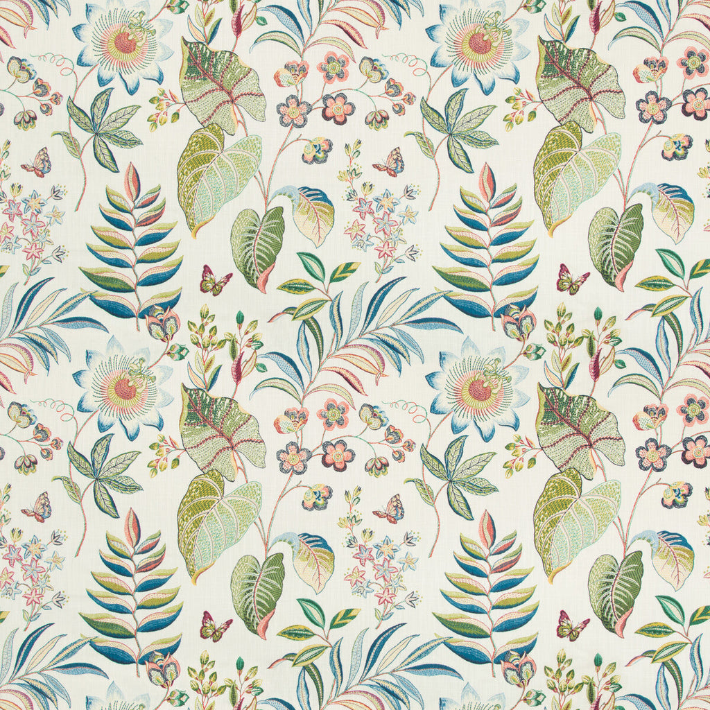 Samples and Purchasing available for Bogor - Peacock White By Kravet Basics |  | Botanical & Floral Upholstery Print at Designer Wallcoverings and Fabrics