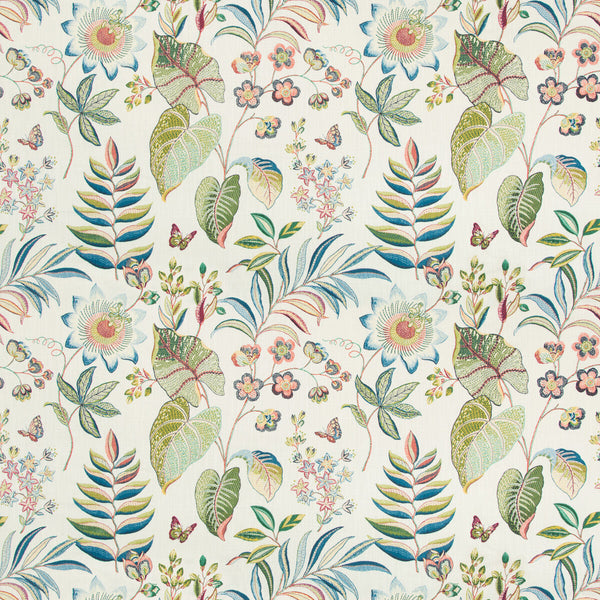 Samples and Purchasing available for Bogor - Peacock White By Kravet Basics |  | Botanical & Floral Upholstery Print at Designer Wallcoverings and Fabrics