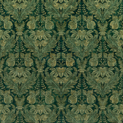 Samples and Purchasing available for Lapura Velvet - Emerald Green By G P & J Baker | Coromandel |Damask  Multipurpose Print at Designer Wallcoverings and Fabrics