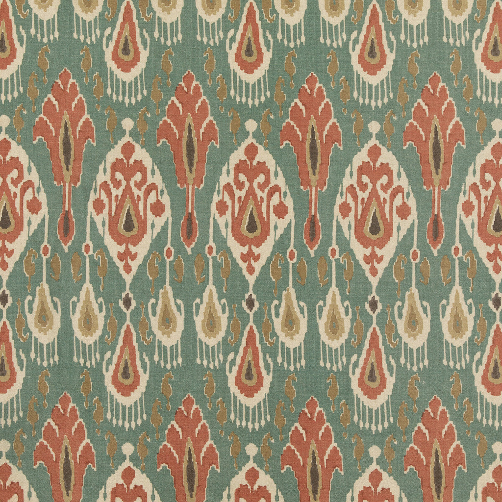 Samples and Purchasing available for Ikat Bokhara - Teal Teal By G P & J Baker | Chifu |Ikat/Southwest/Kilims  Multipurpose Print at Designer Wallcoverings and Fabrics