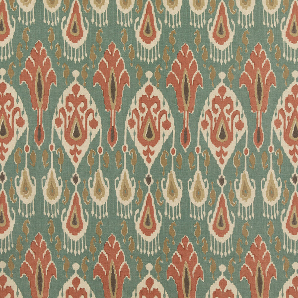 Samples and Purchasing available for Ikat Bokhara - Teal Teal By G P & J Baker | Chifu |Ikat/Southwest/Kilims  Multipurpose Print at Designer Wallcoverings and Fabrics