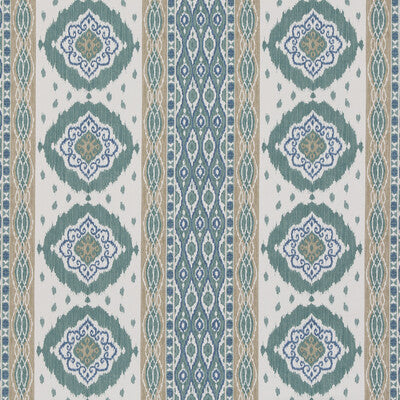 Samples and Purchasing available for Crosby - Aqua Blue By G P & J Baker | Caspian |Ikat/Southwest/Kilims  Multipurpose Print at Designer Wallcoverings and Fabrics