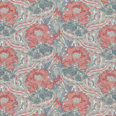 Samples and Purchasing available for Brantwood Cotton - Teal Teal By G P & J Baker | Original Brantwood Fabric |Botanical & Floral  Multipurpose Print at Designer Wallcoverings and Fabrics