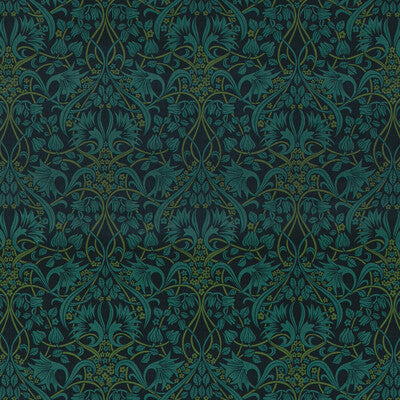 Samples and Purchasing available for Fritillerie Velvet - Indigo/Teal Red By G P & J Baker | Original Brantwood Fabric |Botanical & Floral  Multipurpose Print at Designer Wallcoverings and Fabrics