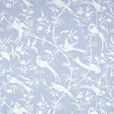 Samples and Purchasing available for Bengali - Periwinkle Blue By Brunschwig & Fils |  | Botanical & Floral Wallcovering Print at Designer Wallcoverings and Fabrics