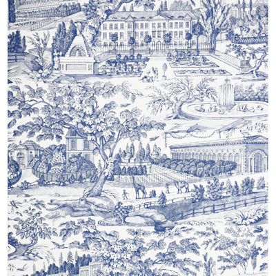 Samples and Purchasing available for Zarafa - Blue Light Blue By Brunschwig & Fils | Charlotte Moss | Toile Wallcovering Print at Designer Wallcoverings and Fabrics