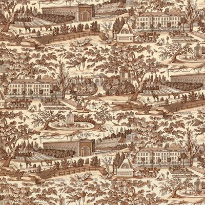 Samples and Purchasing available for Zarafa - Sepia Brown By Brunschwig & Fils | Charlotte Moss | Toile Wallcovering Print at Designer Wallcoverings and Fabrics