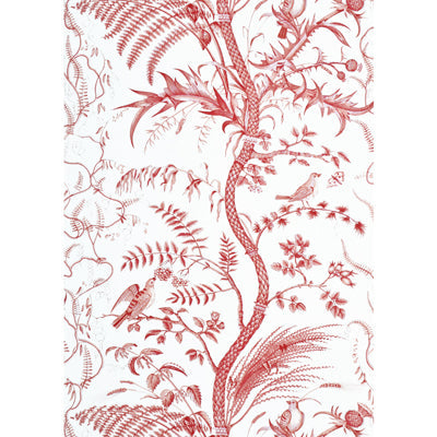 Samples and Purchasing available for Bird And Thistle - Red Burgundy/Red By Brunschwig & Fils |  | Toile Wallcovering Print at Designer Wallcoverings and Fabrics