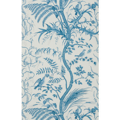 Samples and Purchasing available for Bird And Thistle - Blue Light Blue By Brunschwig & Fils |  | Toile Wallcovering Print at Designer Wallcoverings and Fabrics