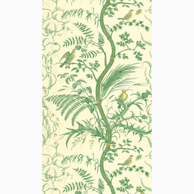 Samples and Purchasing available for Bird And Thistle - Green Green By Brunschwig & Fils |  | Toile Wallcovering Print at Designer Wallcoverings and Fabrics