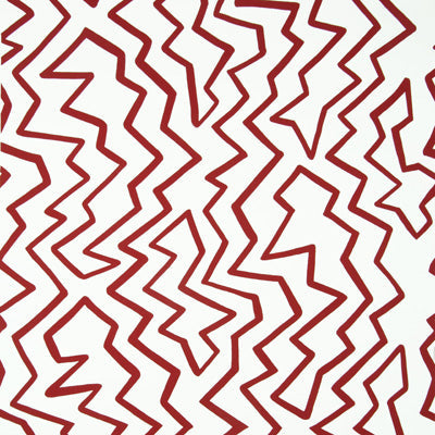 Samples and Purchasing available for Staccato On Paper - Red On White Burgundy/Red By Brunschwig & Fils | Kirk Brummel | Geometric Wallcovering Print at Designer Wallcoverings and Fabrics