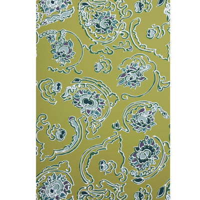 Samples and Purchasing available for Byzantine Swirl On Paper - Chartreuse On White Light Green By Brunschwig & Fils | Kirk Brummel | Modern Wallcovering Print at Designer Wallcoverings and Fabrics