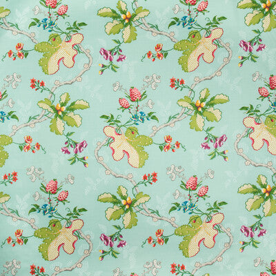 Samples and Purchasing available for Fabriano Cotton And Linen Print - Aqua Multi By Brunschwig & Fils | Cevennes | Botanical & Floral Multipurpose Print at Designer Wallcoverings and Fabrics