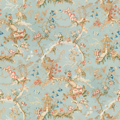 Samples and Purchasing available for Chinese Landscape Cotton Print - Sky Blue Light Blue By Brunschwig & Fils |  | Chinoiserie Multipurpose Print at Designer Wallcoverings and Fabrics