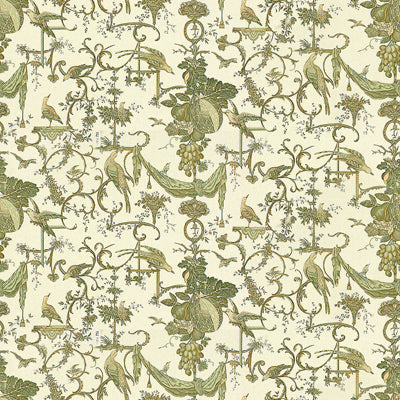 Samples and Purchasing available for Kininvie Cotton Print - Leaf On White Green By Brunschwig & Fils |  |Botanical & Floral Flora & Fauna Multipurpose Print at Designer Wallcoverings and Fabrics