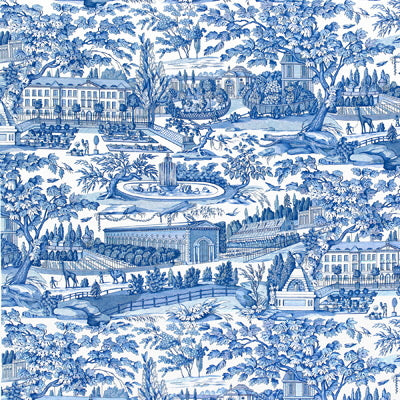 Samples and Purchasing available for Zarafa Cotton Print - Blue Light Blue By Brunschwig & Fils | Charlotte Moss | Toile Multipurpose Print at Designer Wallcoverings and Fabrics