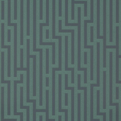 Samples and Purchasing available for Fretwork - Indigo/Teal Blue By G P & J Baker | Signature |Modern Geometric Wallcovering Print at Designer Wallcoverings and Fabrics