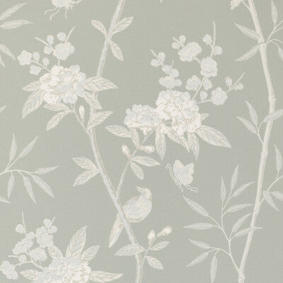 Samples and Purchasing available for Peony & Blossom - Soft Blue Blue By G P & J Baker | Signature |Animal/Insects Botanical & Floral Wallcovering Print at Designer Wallcoverings and Fabrics