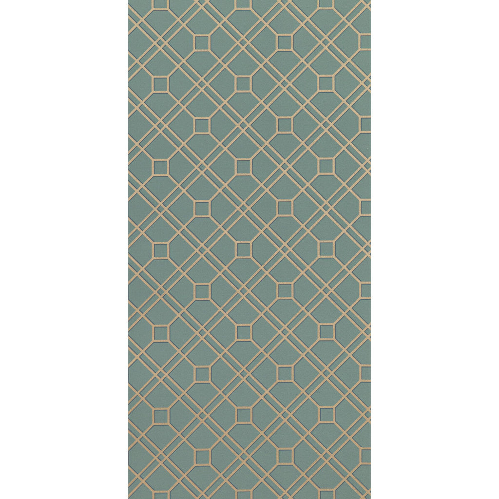 Samples and Purchasing available for Langdale Trellis - Teal/Bronze  By G P & J Baker | Signature Ii Wallpapers |Modern Geometric Wallcovering Print at Designer Wallcoverings and Fabrics