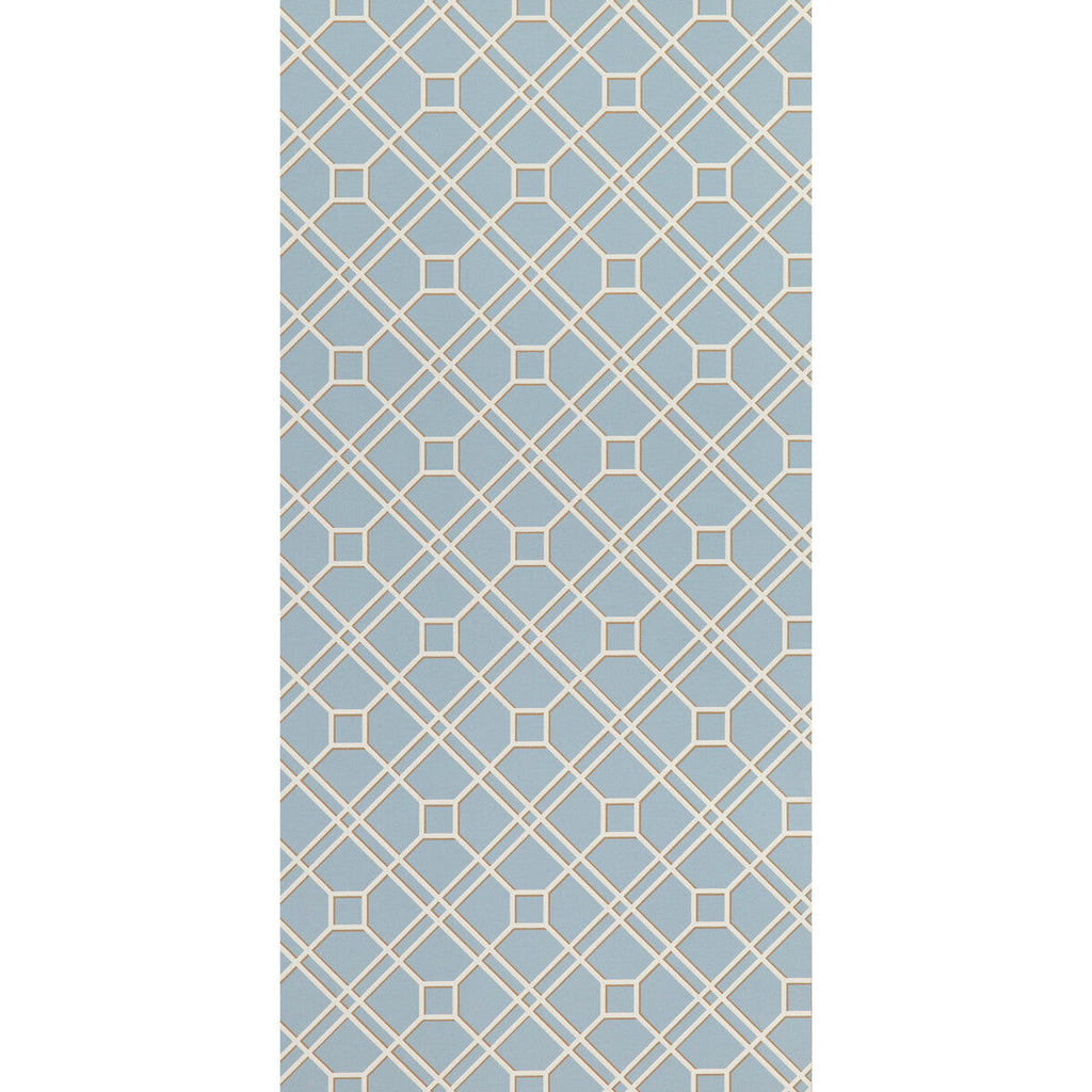 Samples and Purchasing available for Langdale Trellis - Soft Blue  By G P & J Baker | Signature Ii Wallpapers |Modern Geometric Wallcovering Print at Designer Wallcoverings and Fabrics