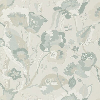 Samples and Purchasing available for California - Soft Blue Blue By G P & J Baker | Signature |Botanical & Floral  Wallcovering Print at Designer Wallcoverings and Fabrics