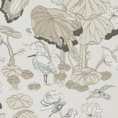 Samples and Purchasing available for Nympheus - Linen Beige By G P & J Baker | Signature |Animal/Insects Botanical & Floral Wallcovering Print at Designer Wallcoverings and Fabrics