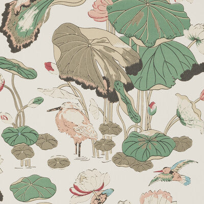 Samples and Purchasing available for Nympheus - Soft Blush Pink By G P & J Baker | Signature |Animal/Insects Botanical & Floral Wallcovering Print at Designer Wallcoverings and Fabrics