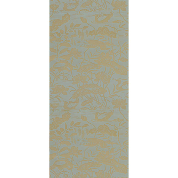 Samples and Purchasing available for Heron & Lotus Flower - Eucalyptus  By G P & J Baker | Signature Ii Wallpapers |Animal/Insects  Wallcovering  at Designer Wallcoverings and Fabrics