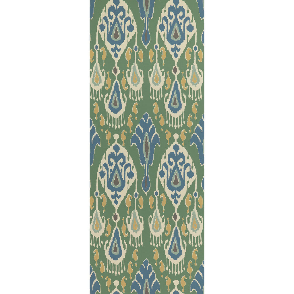 Samples and Purchasing available for Ikat Bokhara - Emerald  By G P & J Baker | Signature Ii Wallpapers |Ikat/Southwest/Kilims  Wallcovering Print at Designer Wallcoverings and Fabrics